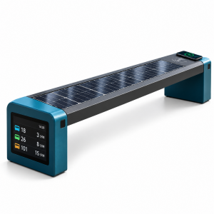 Custom Outdoor Solar Smart Bench with USB and Wireless Charging Modern Design Galvanized Steel Manufacturer Supplier