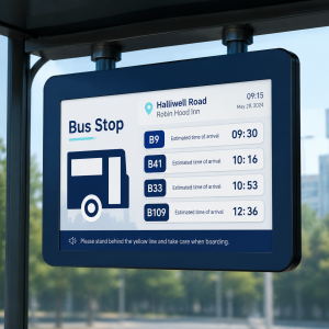 Solar Powered Hanging Type Bus Digital Signage With P2-Small Pitch LED for Smart Public Transportation
