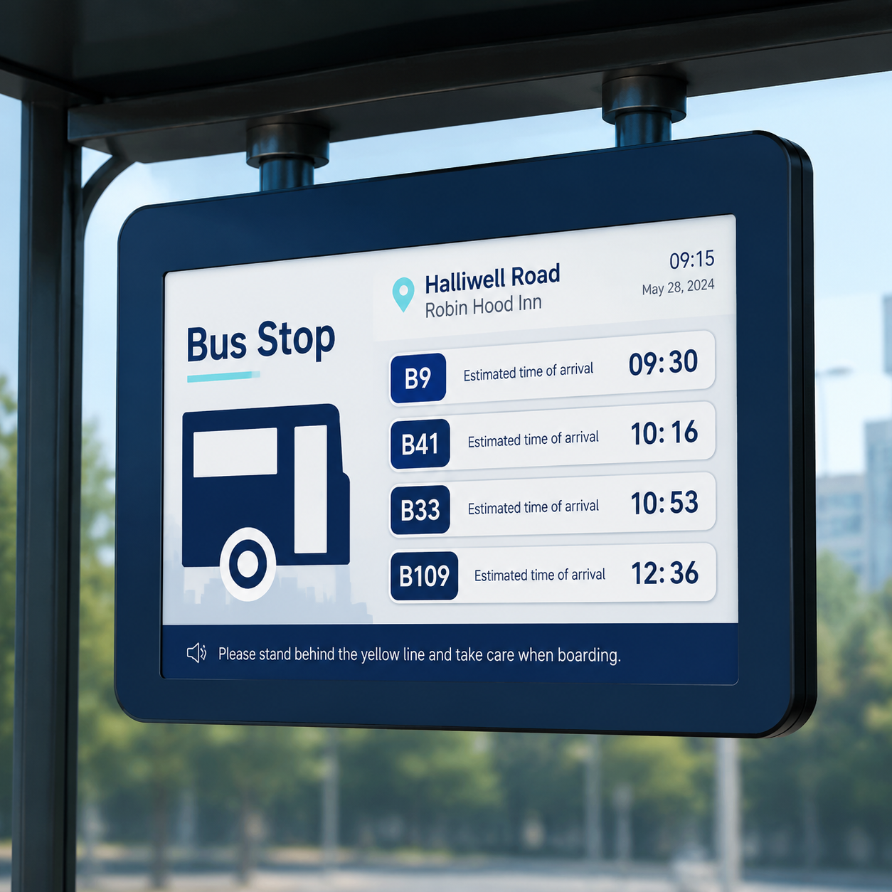 Solar Powered Hanging Type Bus Digital Signage With P2-Small Pitch LED for Smart Public Transportation Featured Image