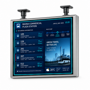 High-Brightness Outdoor Hanging LCD Bus Stop Display for Passenger Information and Advertising