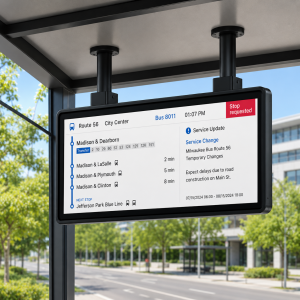 Suspended LCD Electronic Bus Stop Sign with Full-Color Information and Advertising Display