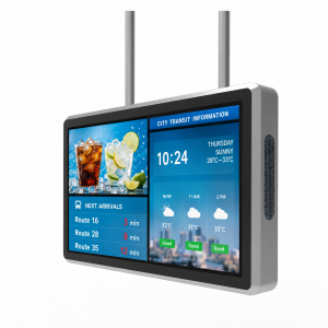 Modern Design Ceiling-Mounted LCD Hanging Type Bus Digital Signage Information Display for Outdoor Public Transportation