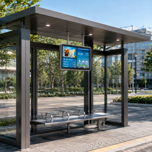 Modern Design Ceiling-Mounted LCD Hanging Type Bus Digital Signage Information Display for Outdoor Public Transportation