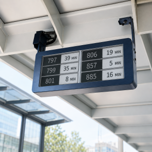 Solar Powered Hanging E-Paper Electronic Bus Stop Sign with Ultra-Low Power Consumption