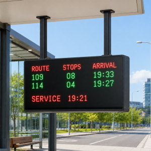 Hanging Dot Matrix LED Electronic Bus Stop Sign with Scrolling Passenger Information Modern Design