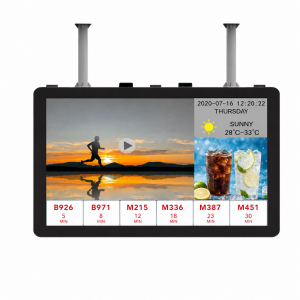 Solar Powered Hanging Bus Digital Signage LED Capacitive Touchscreen IP65 Rated Built-In CMS for Smart Public Transportation