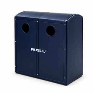 Solar Powered Smart Street Trash Bin with LCD Advertising Display with Modern Design for Urban Projects
