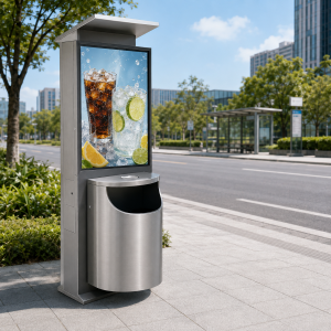Customized Outdoor Durable Smart Garbage Bin With Fill-Level Sensor And LED Indicator