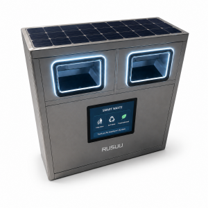Solar Powered Smart Street Rubbish Bin with 120L Capacity and 4G Connectivity