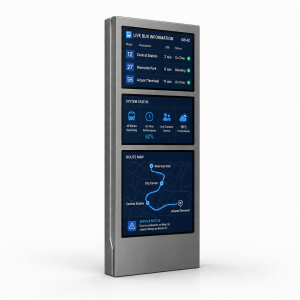 Smart Electronic Bus Stop Display Digital Poster with GTFS Support Solar Power E-Ink Screen Energy Saving Modern Design