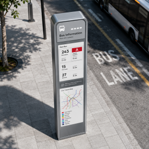 Modern Solar Bus Stop Digital Signage with Energy-Saving E-Ink Display Durable