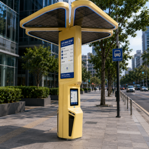 Intelligent Bus Stop Digital Signage With Solar Power Lnk Screen Customization LED Screen WaterProof