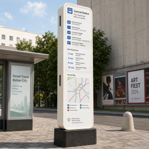Waterproof Outdoor E-Ink Bus Stop Display with Custom Modern Design Service GTFS Support