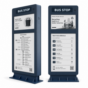 Low Power Consumption Electronic Bus Stop Sign LED Lighting Cloud Software for Smart City Projects