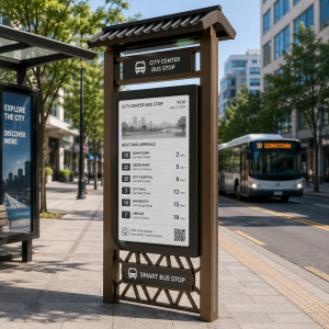 Customization Modern Design Solar Powered Digital Bus Stop Signage with Durable Outdoor Enclosure