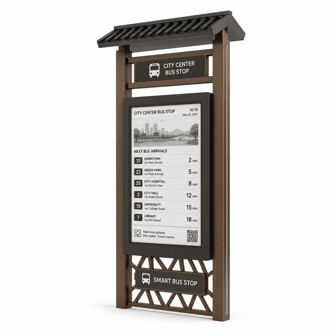 Customization Modern Design Solar Powered Digital Bus Stop Signage with Durable Outdoor Enclosure Featured Image