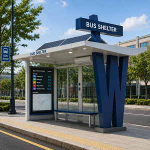 Customized Outdoor Stainless Steel Bus Shelter with Modern Design and Smart Functions Manufacturer