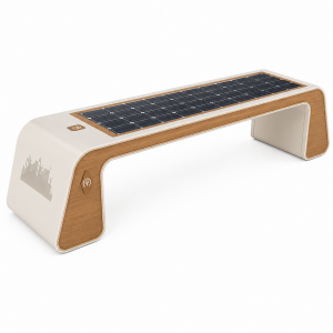 Modular & Customizable Solar Smart Bench with Wireless Charging Pad & Auto Dusk-to-Dawn LED Light
