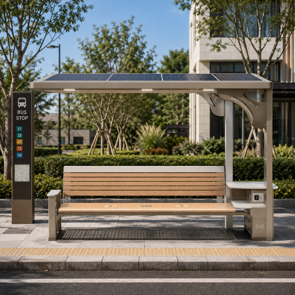 Modular & Customizable Solar Powered Smart Outdoor Bench with USB Charging Port & LED Lighting Featured Image
