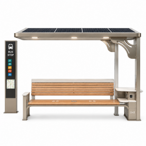 Modular & Customizable Solar Powered Smart Outdoor Bench with USB Charging Port & LED Lighting