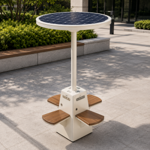 Weatherproof Smart Bench with USB Charging & Wi-Fi Hotspot Galvanized Steel Low Maintenance