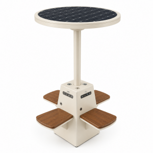 Weatherproof Smart Bench with USB Charging & Wi-Fi Hotspot Galvanized Steel Low Maintenance