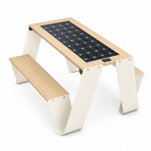 Park Waterproof Solar Bench with Wireless Charging, Ambient LED & Free Wi-Fi for Visitors Modern Design