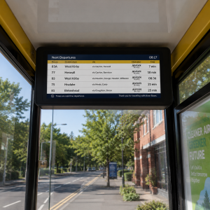 Cost-Effective IP65 Outdoor Hanging LED Electronic Bus Stop Sign with Capacitive Touchscreen SDK Enabled OEM Solution