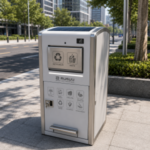 Factory Customized Outdoor Smart Trash Can with Solar Power and IoT Remote Monitoring