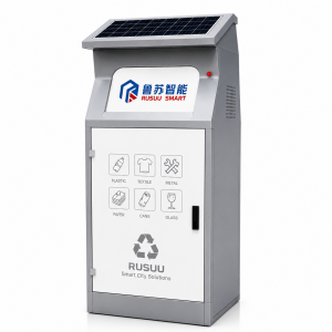 Solar Powered Smart Waste Bin with Automatic Compaction for Smart City Projects