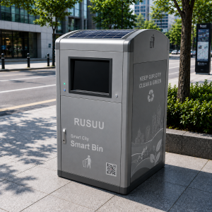 Outdoor Intelligent Garbage Bin with Touchless Sensor Opening and Custom Logo
