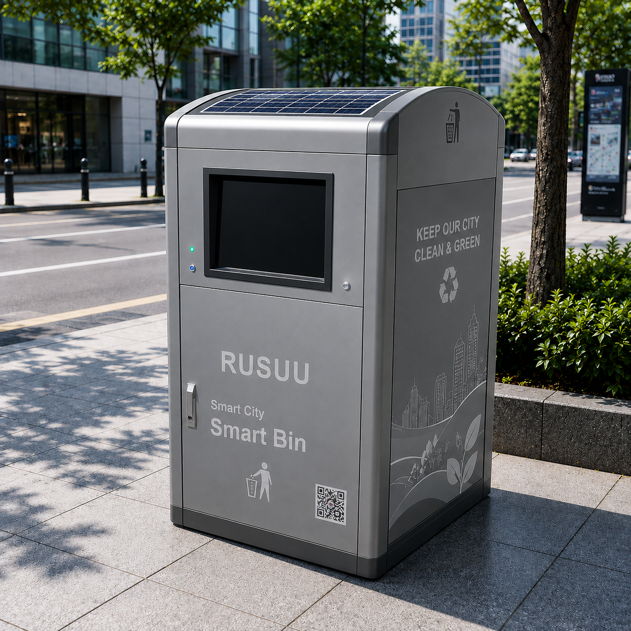Outdoor Intelligent Garbage Bin with Touchless Sensor Opening and Custom Logo Featured Image