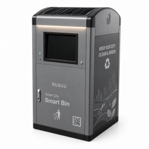Outdoor Intelligent Garbage Bin with Touchless Sensor Opening and Custom Logo