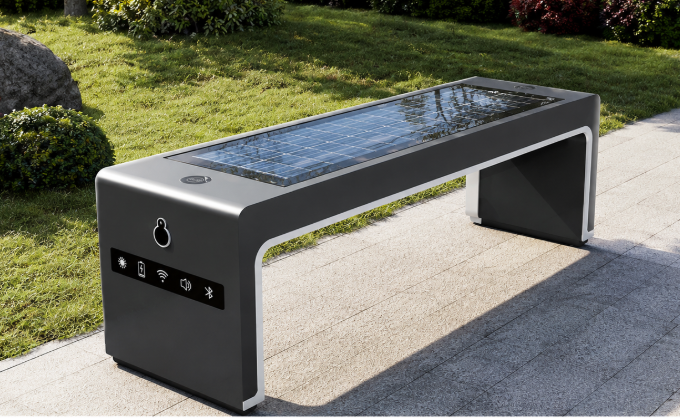 Outdoor Garden Park Street Advertising Phone Wireless Charging bluetooth WIFI Solar Smart Bench Featured Image