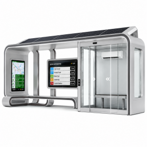 Durable Air Conditioner Enclosed Intelligent Bus Shelter With Corrosion-resistant Tempered Glass Panel