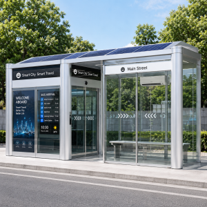 Air-Conditioned Bus Shelter with WiFi USB Charging and Cloud Management System LED Advertising Light Box