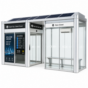 Air-Conditioned Bus Shelter with WiFi USB Charging and Cloud Management System LED Advertising Light Box
