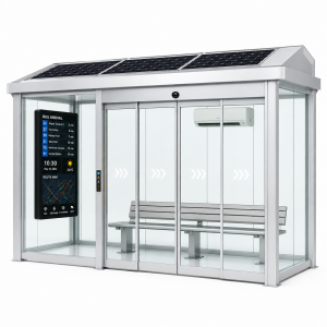Customized Waterproof Enclosed Bus Shelter with Modern Design Solar Power and Cloud Software