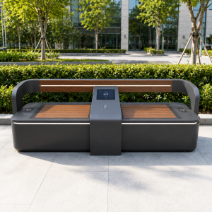 Durable Modular & Customizable Galvanized Steel Solar Smart Bench for Outdoor Public Spaces