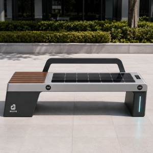 Modular & Customizable Galvanized Steel Smart Street Bench with USB and Wireless Charging Low Maintenance