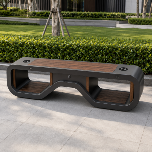 Powder-Coated Metal Smart Customization Bench with Waterproof Durable and Low-Maintenance Design