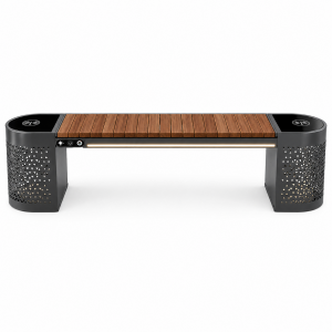 Modern Design Anti-Corrosion Galvanized Steel Smart Bench for Long-Term Outdoor Use Export Certified