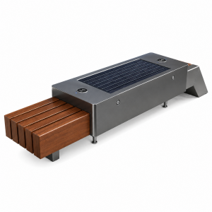 Corrosion-resistant Outdoor Solar Charging Bench with Customization Integrated LED Lighting and Modern Design