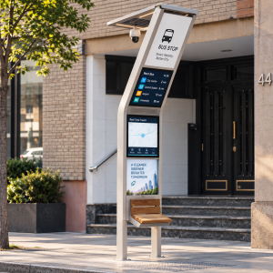 Solar-Powered E-Paper Bus Stop Display with GTFS Support and Low Power Consumption Modular & Customizable