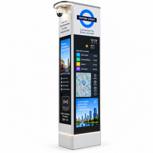 Modern Solar-Powered Electronic Bus Stop Sign with Durable Cloud Software Weatherproof Construction