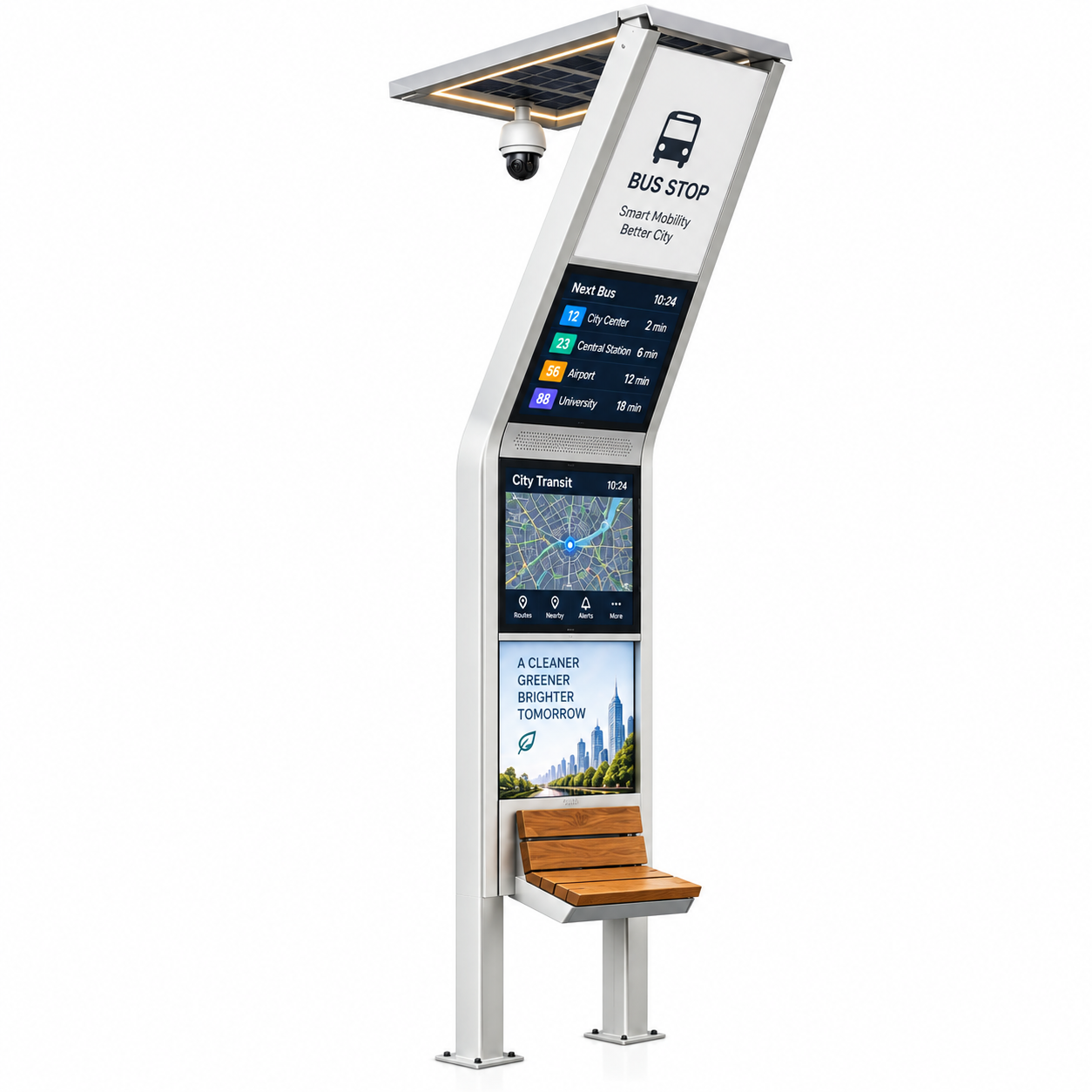 Solar-Powered E-Paper Bus Stop Display with GTFS Support and Low Power Consumption Modular & Customizable Featured Image