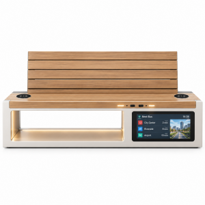 Energy-Efficient Smart Street Bench with Solar Panel and USB Charging Ports  Park and Public-Space Titles