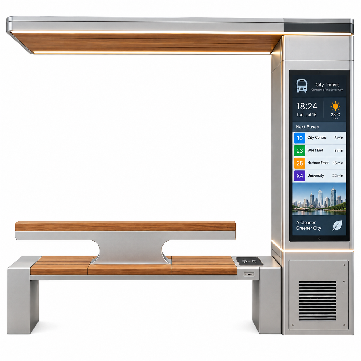 Modern Solar Smart Bench for Urban Parks and Recreational Areas with GTFS Support and Cloud Software Featured Image