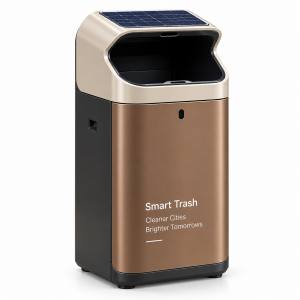 IP65 Waterproof Solar Compactor Waste Bin with IoT Remote Monitoring for Public Parks and Municipal Street Waste Collection