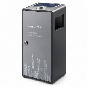Weatherproof Metal Automatic Waste Compactor Bin with Intelligent Sensor for Smart City Street Furniture
